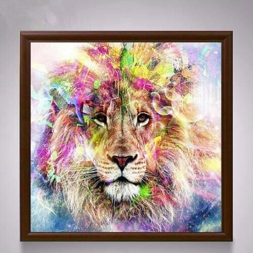 5D Diamond Pattern Rhinestone Needlework Diy Diamond Painting Cross Stitch "Color animal lion" 3D Diamond Embroidery Sale FG1913