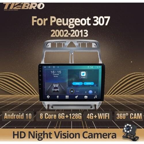 Android 10.0 Car Radio Players For Peugeot 307 2002-2013 Car Multimedia Player Central Multimidia Vedio Navigation GPS DSP IGO