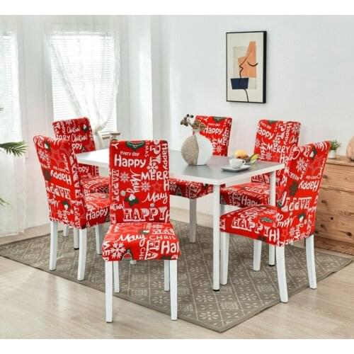Square Printed Stretch Chair Cover for Dining Room Office Banquet Chair Protector Elastic Material Armchair Cover