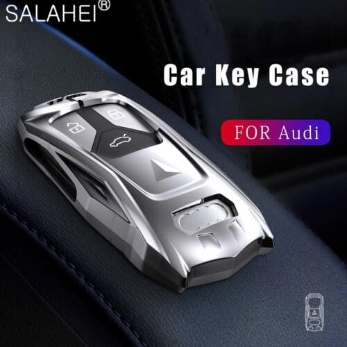 Galvanized Alloy& TPU Car Key Cover Case Shell For Audi A6 A5 Q7 S4 S5 A4 B9 A4L 4m TT TTS RS 8S 2016 2017 2018 Auto Accessories