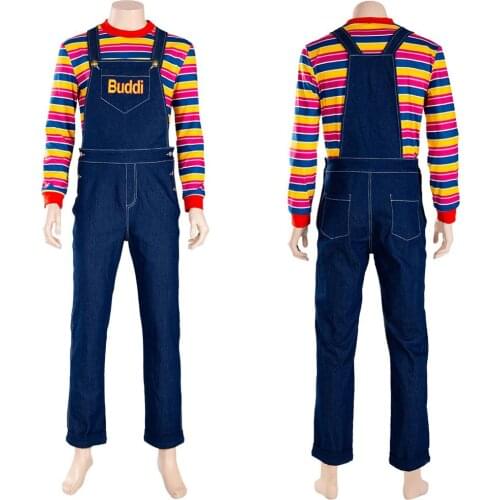 Childs Play Chucky Cosplay Costume Kids Buddi Outfit Clothing Halloween Carnival Costume
