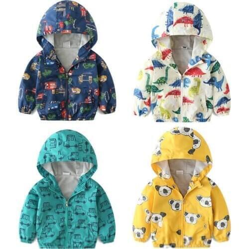 Kids Coat 2020 Autumn Boys Jacket for Boys Camouflage Dinosaur Children Clothing Hooded Outerwear Baby Boy Clothes 2 3 4 5 6Year