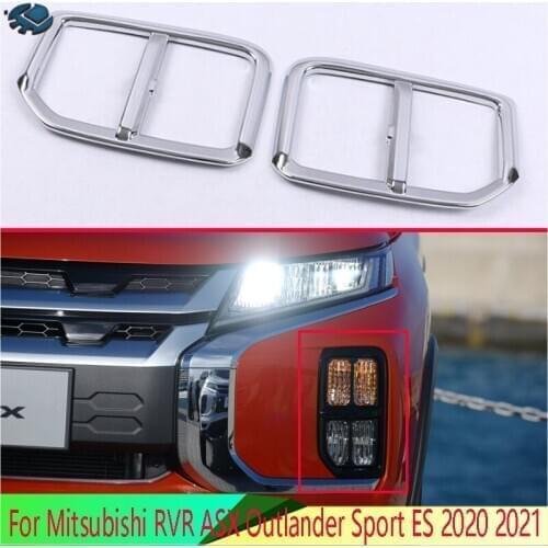 For Mitsubishi RVR ASX Outlander Sport ES 2020 2021 ABS Chrome Front Fog Light Lamp Cover Trim Molding Bezel Garnish Sticker