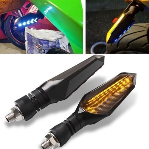FOR YAMAHA MT15 MSLAZZ150 FZ FZS FAZER16 FZS150 2pcs 12V LED Motorcycle Turn Signal Lights Bendable Flashing Motorbike Indicator