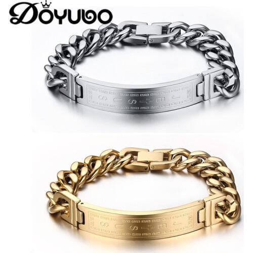 DOYUBO High Quality Mens Titanium Steel Bracelets Punk Design Male Stainless Steel Bangles & Bracelets Fashion Jewelry DD010