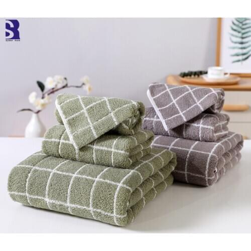 SunnyRain 3-Piece Cotton Towel bathroom Set Bath Towels for Adults Face Towel Bathroom Set