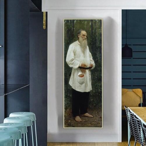 Ilya Efimovich Repin《Leo Tolstoy Barefoot》Canvas Oil Painting Aesthetic Picture Wall Hanging Decor Home Living Room Decoration