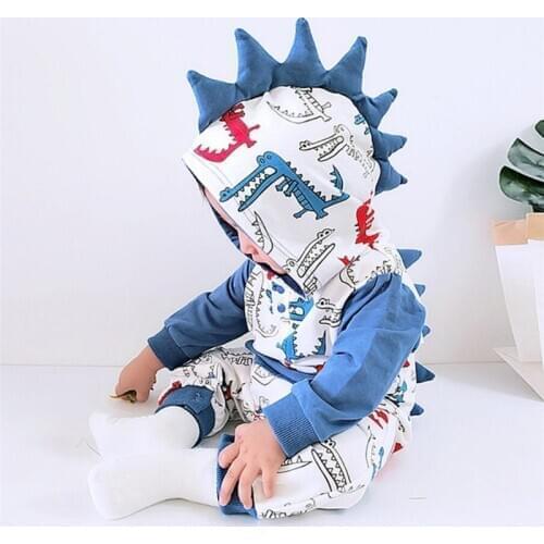 Cute 3D Dinosaur Baby Rompers Autumn Long Sleeve Newborn Baby Boy Girl Romper Playsuit Baby Clothes Hooded Cute Clothing 0-2Y