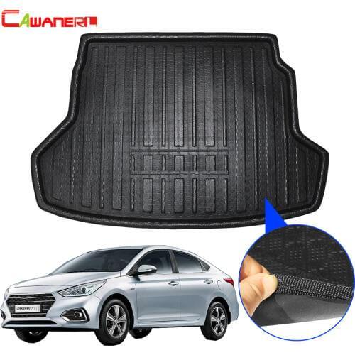Cawanerl Car Trunk Mat Tray Boot Liner Floor Cargo Carpet Mud Kick Pad For Hyundai I25 Accent Blue Verna Solaris Sedan 2011-2017