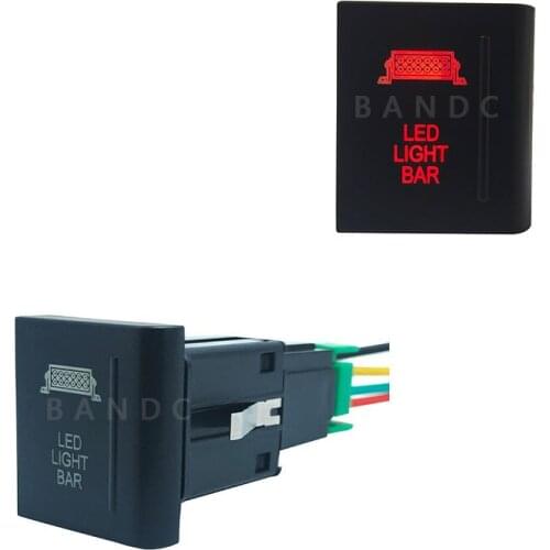 Red Lamp, Right Side Left Side Car LED LIGHT BAR Push Button Switch with Wiring Connector for VW Volkswagen Amarok, 3Amp 12V