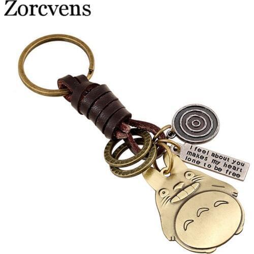 LETAPI Fashion Genuine Leather Cute Cat Pendant Key Chains for Man Woman Wholesale