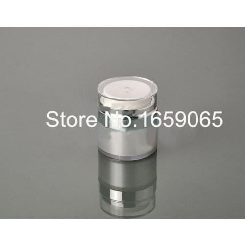 15g Refillable cosmetic Bottles pearl white slim waist acrylic cream bottle container cream jar,Cosmetic Jar,Cosmetic Packaging