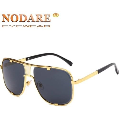 2021 Hot Metal Gradient Square Frame Mens Sunglasses Brand Design Driving Sun Glasses For Female Vintage Oculos De Sol 1835