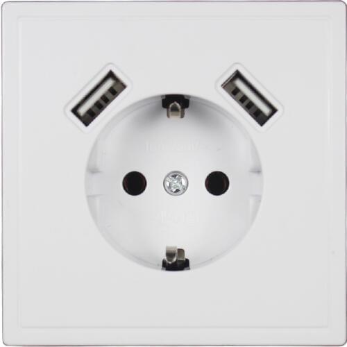 USB Wall Socket charger Free shipping Double USB Port 5V 2A Usb enchufes para pared prise high quality white color JM-01