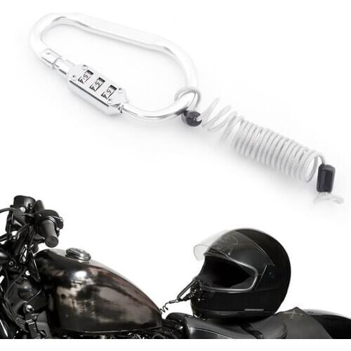 Motorcycle Portable Anti Theft Bike Helmet Lock W/ Resettable Code PIN Spring Combination Lock Climbing Hook For Bicycle scooter