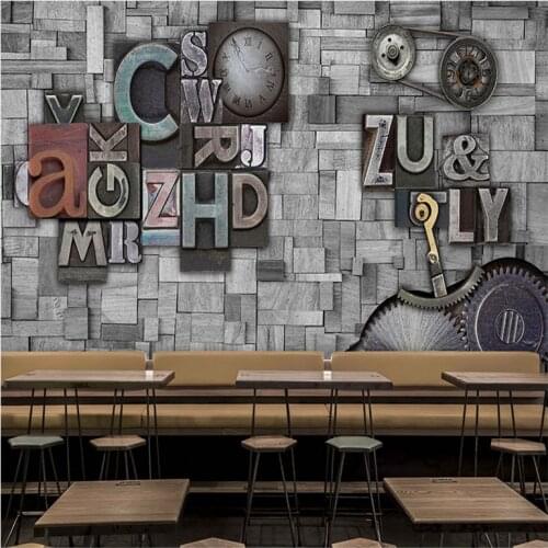 Drop Shipping wallpaper 3d 3d Stereo Old Wooden Brick Wall Wallpaper Creative Studio Bar Net Coffee KTV Clothing Store Mural