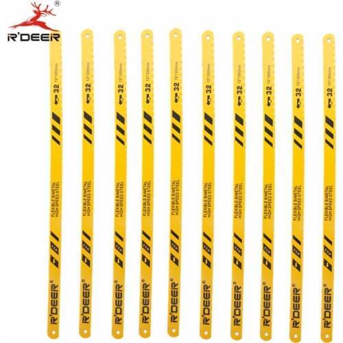 RDEER 10pcs Jig Saw BladesHand Saw 300*12.6*0.6mm Hacksaw Blade Bl-Metal HSS For Cutting Stainless Steel Wood Hand Tool