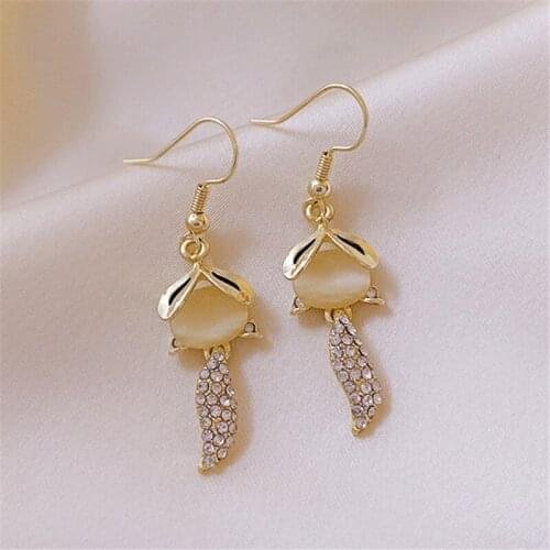Fox Earrings Little Fox Cat Earring For Women Gift Creative Lovely Sweet Fashion Animal Cartoon Cat Earrings Girls Kids Jewelry