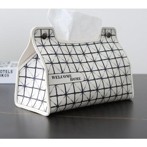 Nordic Chic Tissue Case Box Container PU Leather Home Car Towel Napkin Papers Dispenser Holder Box Case Home Table Decoration