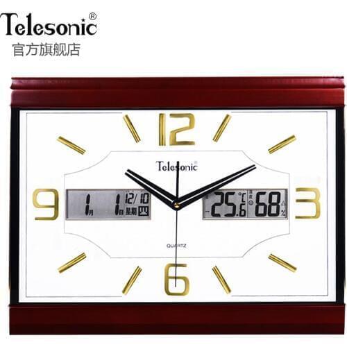 Modern Simple Calendar Wall Clocks Mute Square Living Room Wall Clock Vintage Electronic Duvar Saati Decorative Watch AA50ZB