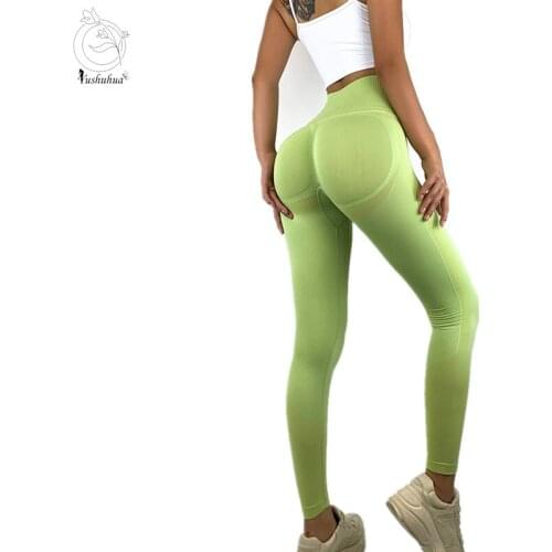 Yushuhua Activewear Pants Women Gym Yoga Seamless Pants Sports Lifting Stretchy High Waist Athletic Exercise Fitness Leggings