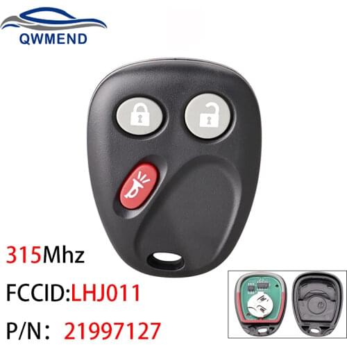 BHKEY Smart Remote Car Key for GMC Hummer H2 Chevrolet Avalanche Cadillac Escalade 2003-2006 3 Buttons 315Mhz LHJ011
