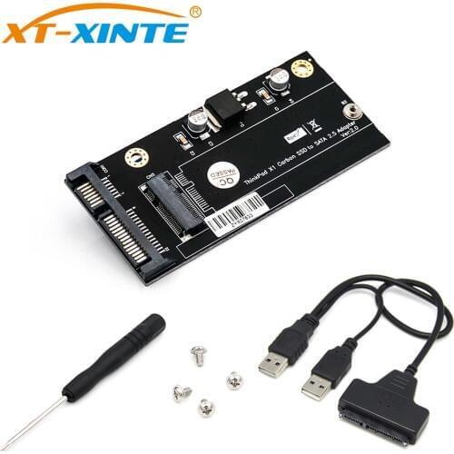 XT-XINTE 20+6Pin SSD to SATA 2.5inch USB Adapter Card with USB 2.0 Cable Converter Card for Laptop Thinkpad Lenovo X1 Carbon