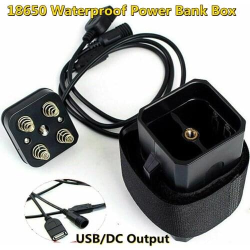 Waterproof Storage Battery Box USB/DC Output 4x 18650 Battery Pack Case For Bicycle Light Lamp Mobile Phone Power Bank USB/DC
