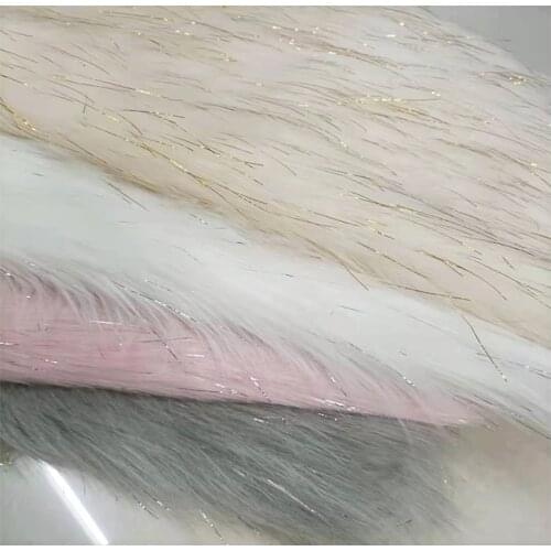 Top grade bright silk imitation fox fur plush fabric clothing doll photo background counter carpet diy faux fur fabric