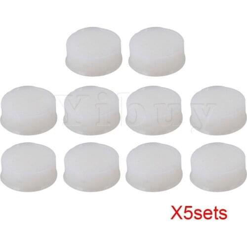 Yibuy 50pcs Universal Silicone Plugs for Open Flute Music Tool White 7.5x2.6mm