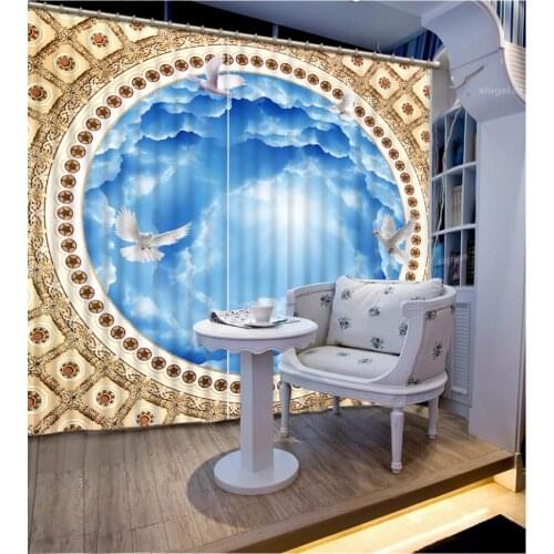 Custom any size Blackout Shade Window Curtains Architectural Style Angel Curtain Decoration Window Curtain Living Room