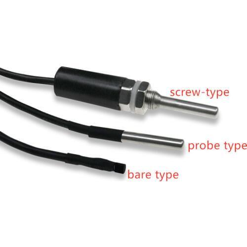 1pcs DS18B20 Original Digital Stainless Steel Thread Straight Bar Screw Water Temperature Probe Exposed Temperature Sensor Probe