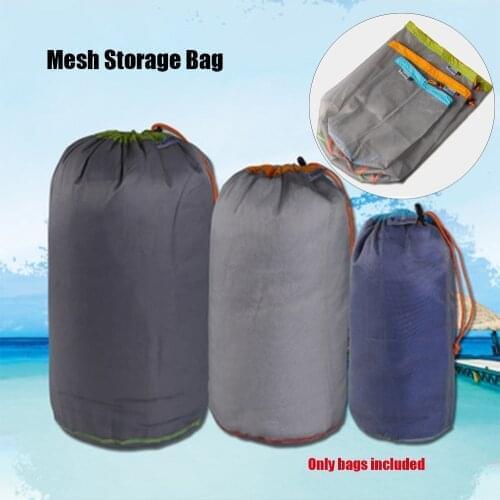 1Pc Drawstring Storage Bag Outdoor Stuff Sack Camping Sport Ultralight Mesh Traveling Organizer Hiking Tool Accessories
