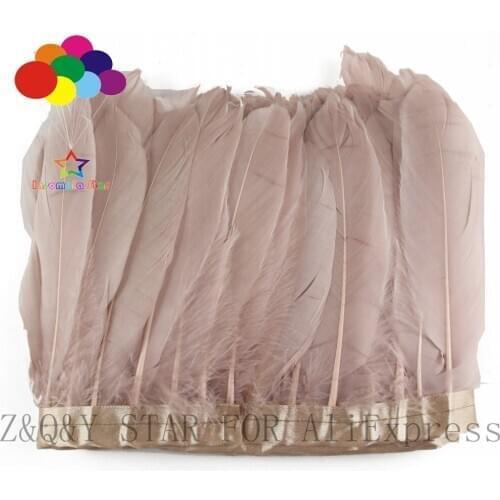 1 pack of natural 15-20CM goose feathers dyed light skin pink to make edging DIY decorative clothing accessories