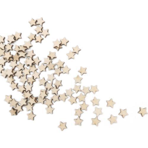 100pcs 10mm Star Pattern Wooden Scrapbooking Collection Craft for Handmade Accessory Slices Decoration Home DIY