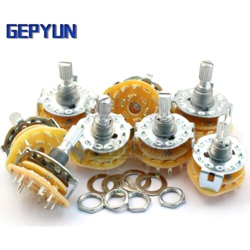 2PCS RS25 Band switch 2P4T 2P5T 2P6T 3P3T 3P4T Mount Rotary Switch Selector Band Pole Position Knob Switch Band Switches Gepyun
