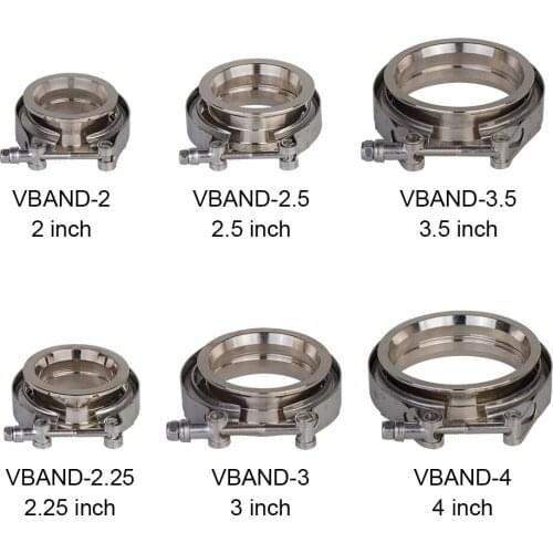 304 Stainless Steel 2 2.5 3 3.5 4 V-band Clamp 3 Inch V-band 4 Inch Exhaust Flange 76mm Turbo Exhaust Vband V Clamps Kits