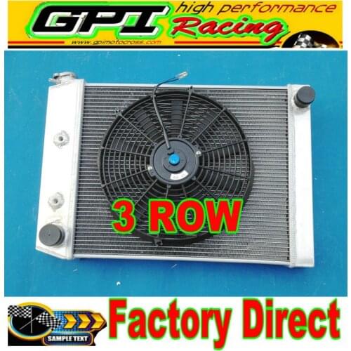 3ROW Aluminum Radiator +FAN for Ford Cortina 6 Cylinder TC TD TE TF 72-82 AT/MT