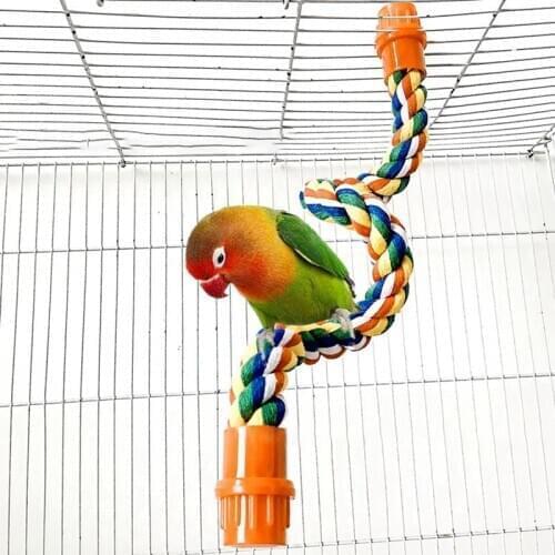 40cm New Parrot Toy Rope Braided Parrot Pet Chew Rope Perch Coil Bird Cage Cotton Cockatiel Toy Pet Birds Training Accessories