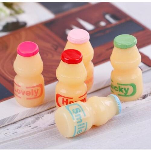 5Pcs/lot Miniature dollhouse milk drinks pretend food for dollhouse toys