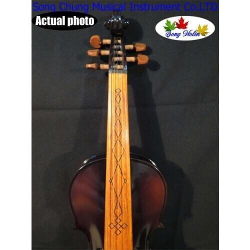 Brown colors best craft 5 strings 4/4 electric violin +Acoustic violin #8291