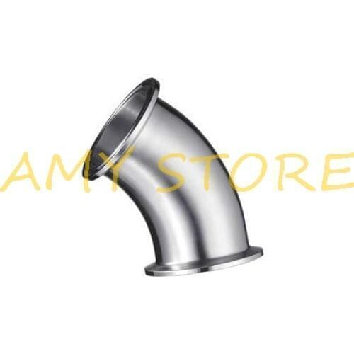 51mm Pipe OD 2" Tri Clamp SS304 Stainless Steel Sanitary 45 Degree Elbow Pipe Fittings Ferrule OD:64mm