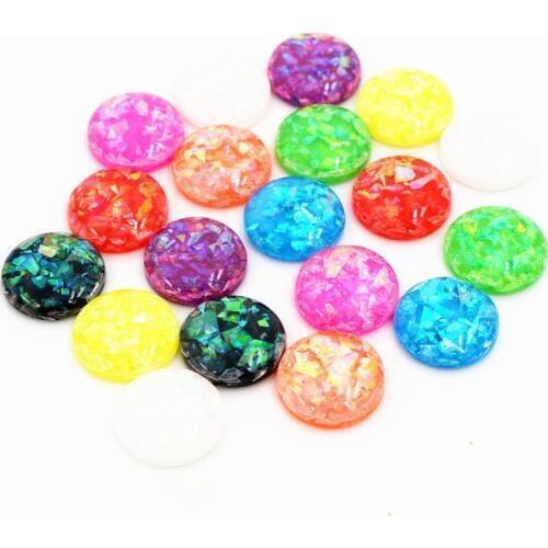 6mm 8mm 10mm 12mm 14mm 16mm 18mm 20mm New Fashion Mix Color Built-in metal foil Flat back Resin Cabochons Cameo