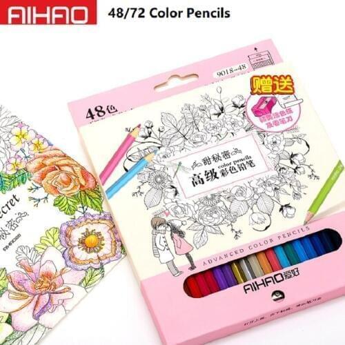Aihao 48/72 colors wooden Colored Pencils School & Office Student Stationery Drawing Supplies