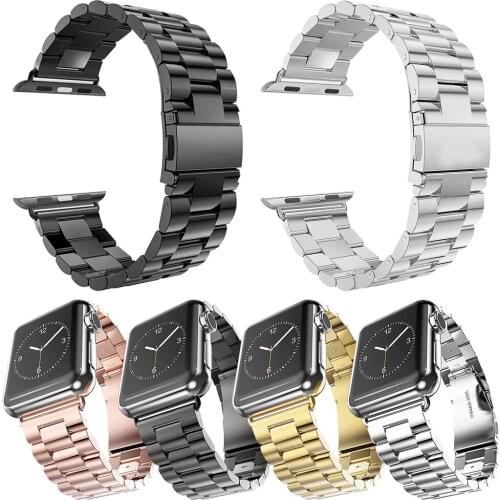 Classic Stainless Steel Bracelet for Apple Watch Band Series 6 SE 5 4 3 2 Fold Buckle Strap for Iwatch 40mm 44mm 38mm 42mm Belt