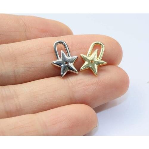 Eruifa 20pcs 10*14mm Star Gold/Silver Plated Bee Zinc Alloy Charms Pendant Jewelry DIY Necklace Bracelet Earrings 2 Colors