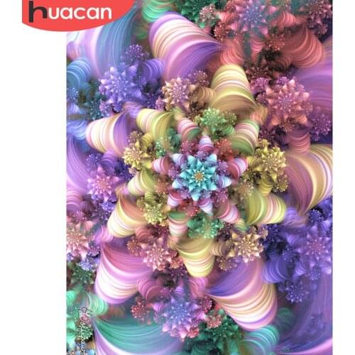 HUACAN Diamond Mosaic Flowers Cross Stitch Diamond Painting Full Drill Square 5d Embroidery Rhinestones Pictures Home Decoration