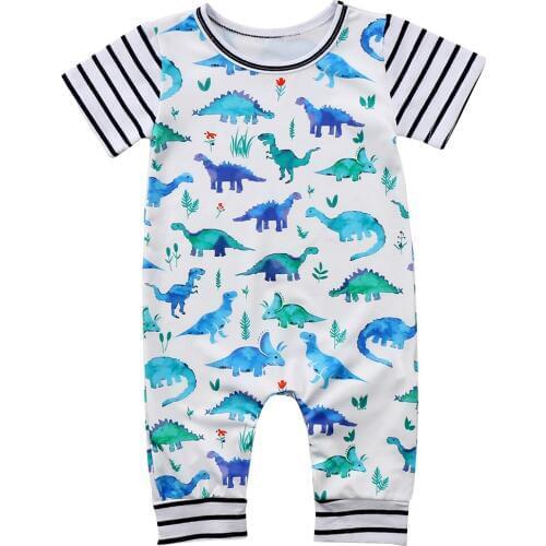 Citgeett Summer Top Baby Boy Kids Newborn Infant Short Sleeves Romper Jumpsuit Dinasour Cotton Clothes Summer Outfits