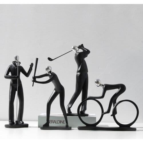 Creative Athlete Resin Statues Sculpture Art Crafts Characters Ornaments Collection for Living Room Cabinet Study Home Decor
