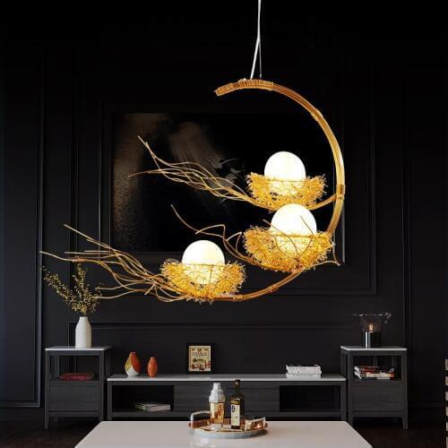 Creative Birds Nest Pendant Lights Simple Aluminum LED Hangling Lamp Nordic Lamps Bedroom LED Light Fixtures Luminaire Suspendu